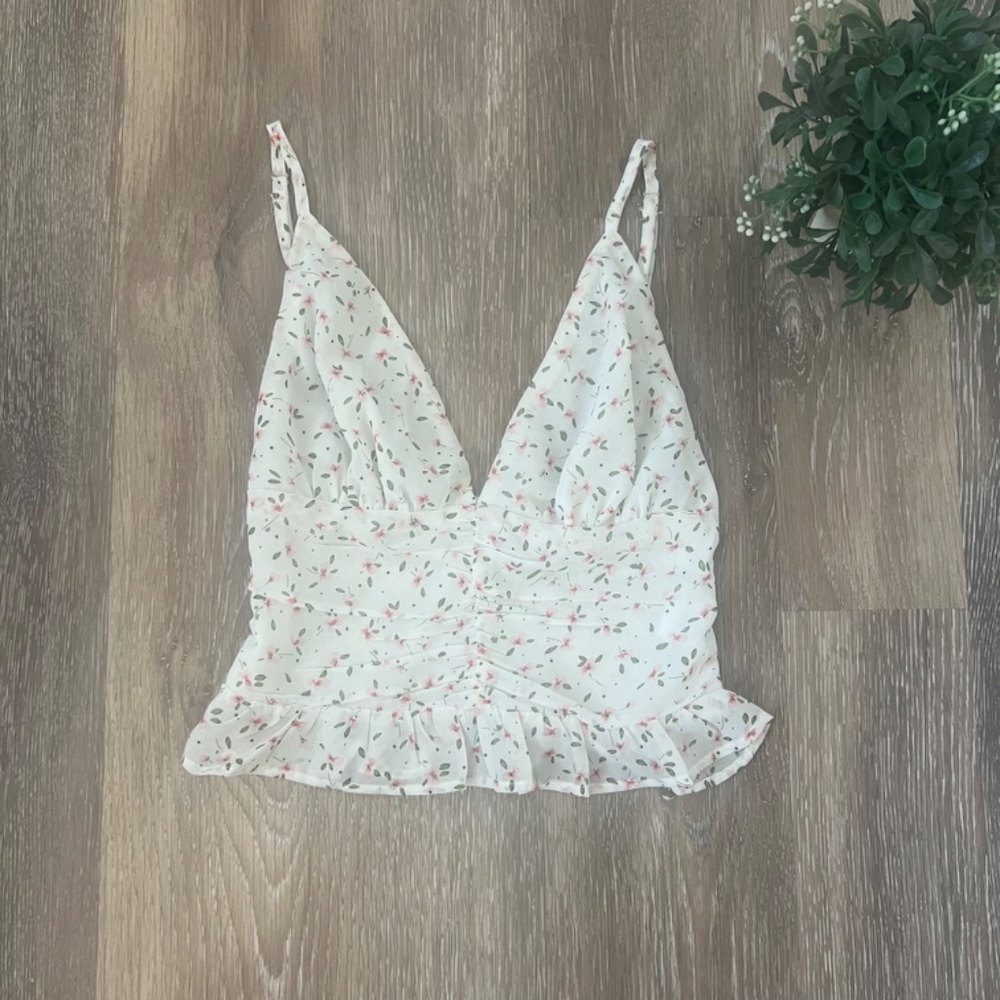 Princess Polly Floral Ruffled Chiffon Camisole Top